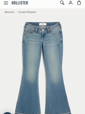 Hollister Women's Light Wash Flare Jeans - Blue Denim